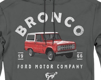 Ford Bronco Red 1965 Classic Mens Charcoal Shirts