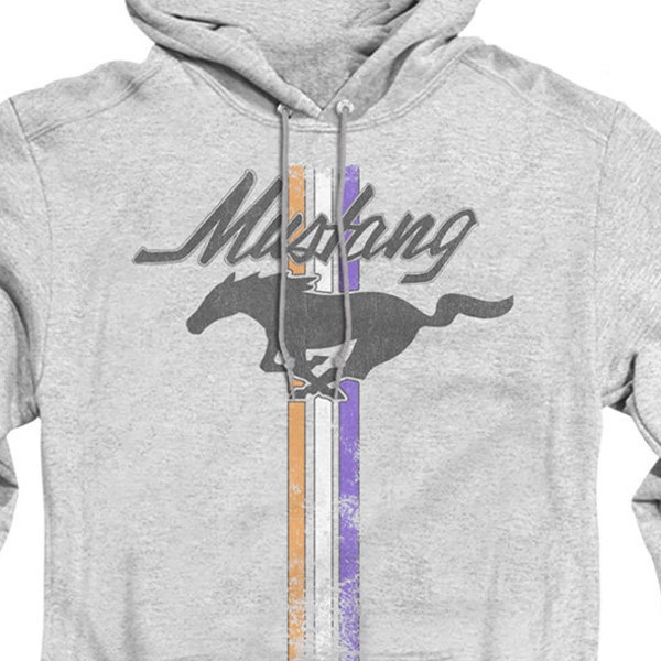 Mustang TriBar Sweatshirt White - Klassisches Sweatshirt 8.5 Oz