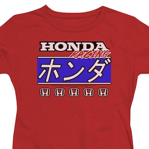 Honda Kanji Racing Ladies Red Shirts