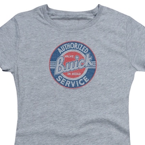 Buick Distressed Authorized Service Heather Gray Juniors/Women&#39;s Shirts