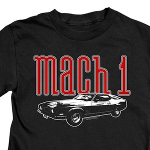 Ford Mustang Mach 1 Classic Silhouette Kids and Toddler Black Shirts