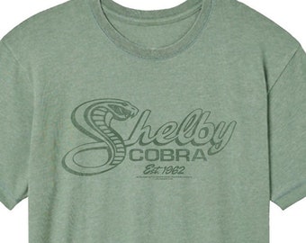 Carroll Shelby Cobra Snake Script Logo Green Shirt
