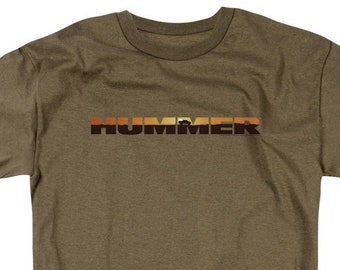 Hummer Sunset Logo Safari Green Shirts