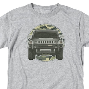 Hummer Circle Camouflage Logo Heather Gray Shirts