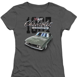 1967 Green Chevrolet Camaro Juniors/Women&#39;s Charcoal Shirts