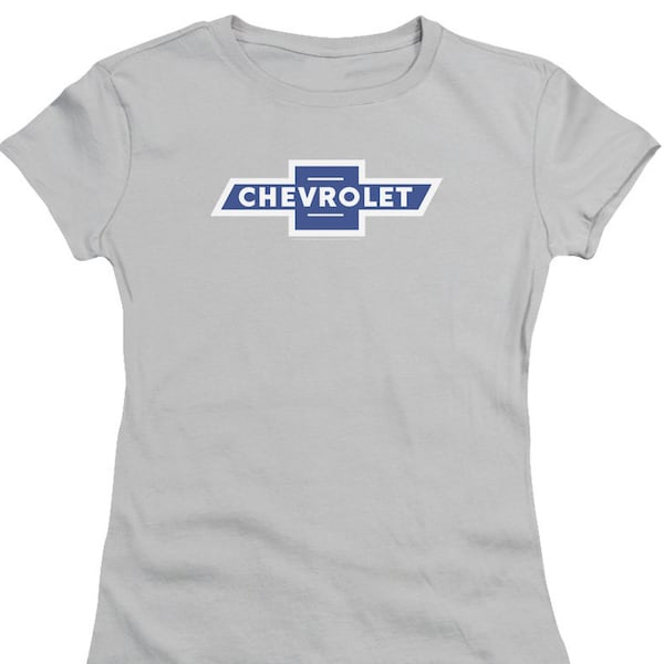 Nœud papillon Chevrolet avec texto Juniors et chemises argentées pour femmes