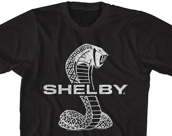 Shelby Cobra Distressed Logo Black Shirts