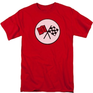 Chevrolet Corvette Vintage C2 Logo Red Shirts