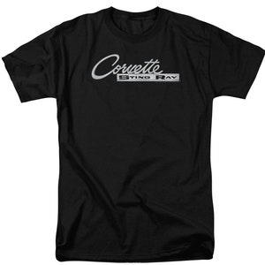 Chevrolet Corvette Stingray Chrome Logo Black Shirts