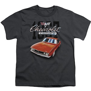 1967 Red Chevrolet Camaro Kids Charcoal Shirts