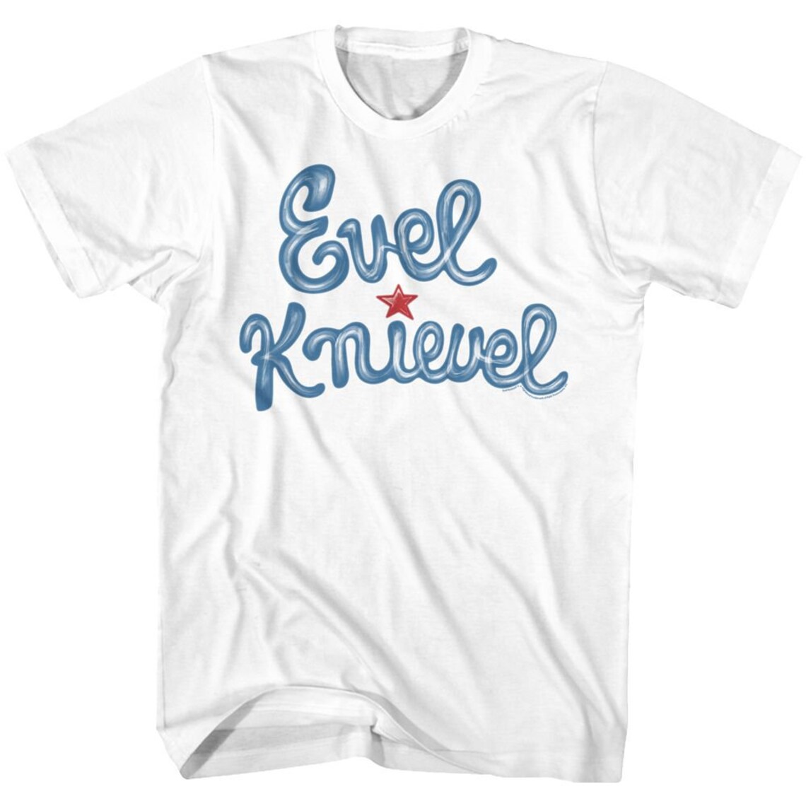 Evel Knievel Script Font Logo with Red Star White Shirts Etsy