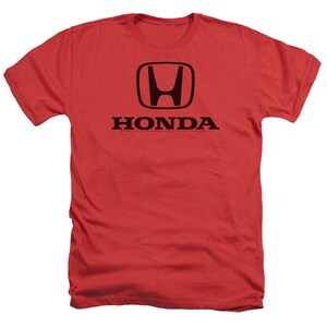 May include: Red t-shirt with a black Honda logo and the word "HONDA" printed on the front.
