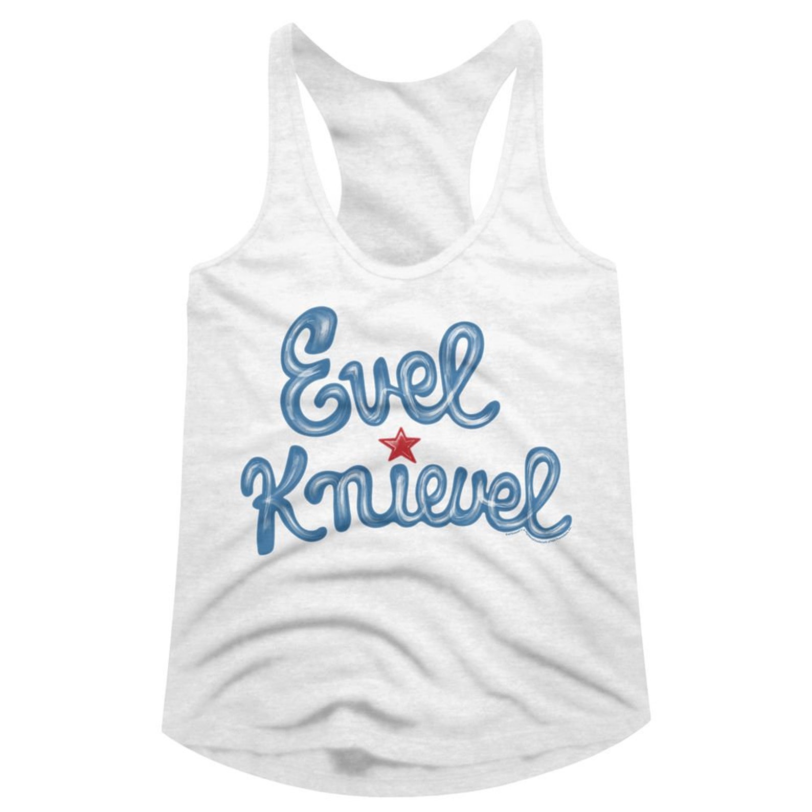 Evel Knievel Script Font Logo with Red Star White Shirts Etsy