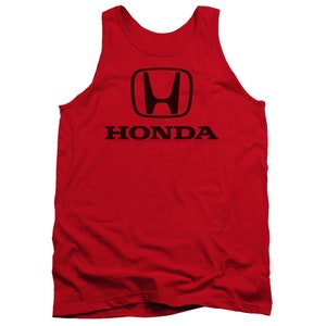 May include: Red tank top with a black Honda logo and the word "HONDA" printed below it.