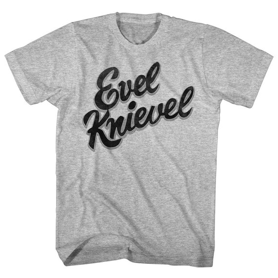 Evel Knievel Black Font Retro Logo Heather Gray Shirts Etsy