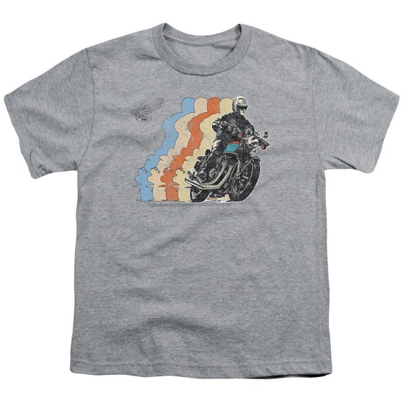 Honda Retro Riding Motorcycle Kids Heather Gray Shirts - Etsy