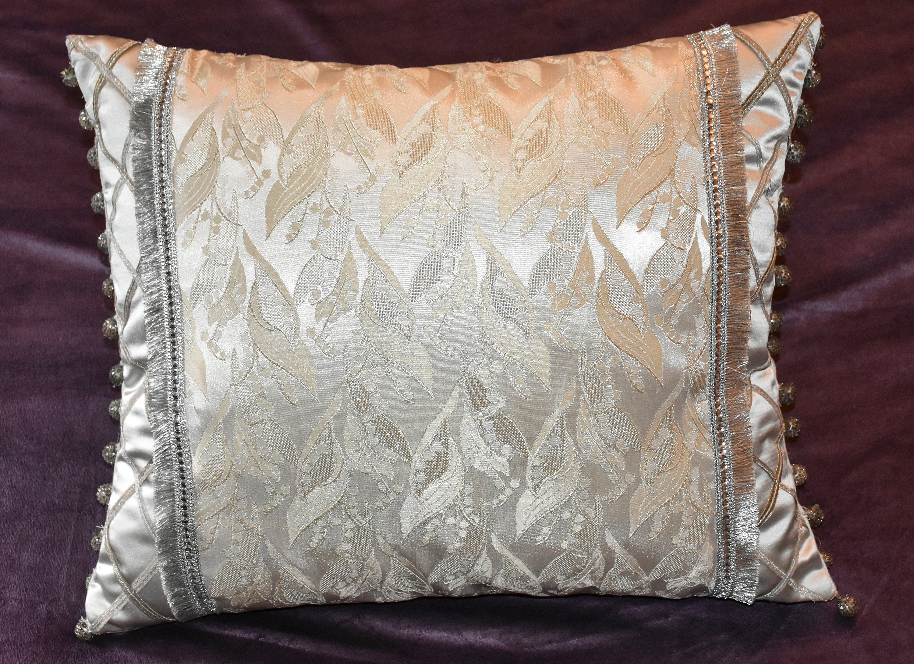 Silver Silk Pillow Etsy
