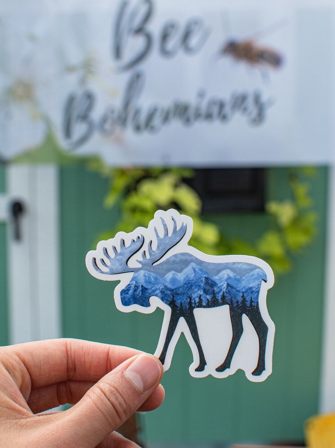 Vinyl Moose Sticker, Based on Original Painting, Dishwasher Safe - Etsy