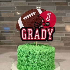 Ships after 9/1Football Birthday Cake Topper
