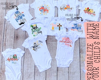 baby's first holiday onesies