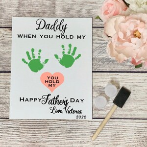 Fathers Day Handprint canvas template and Kit/Heart image 2