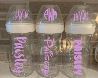 Baby Bottle Vinyl Decals - Personalized - Daycare Labels