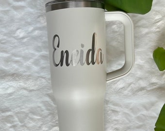 Personalized 40oz Tumbler with Handle | Best Friend Christmas Gifts | Custom Name | Engraved Cup for Her | Bridesmaid Party Gift