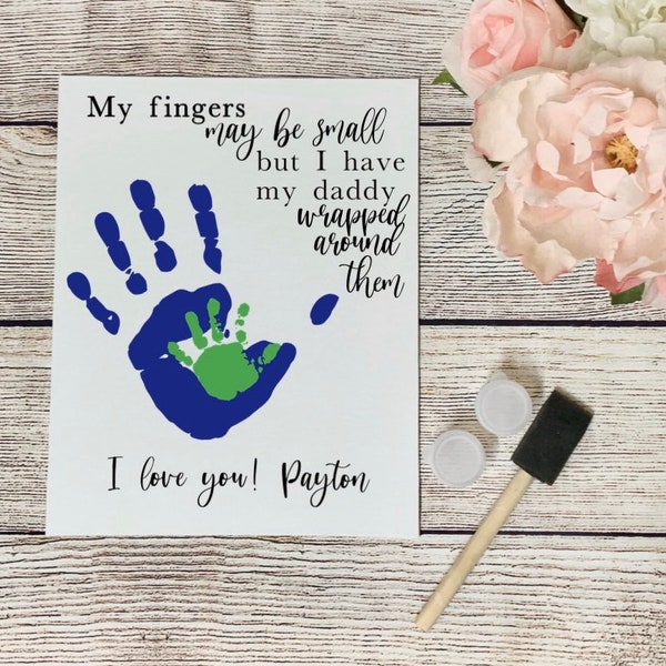 Father’s Day Handprint canvas template and Kit - Wrapped Around My fingers