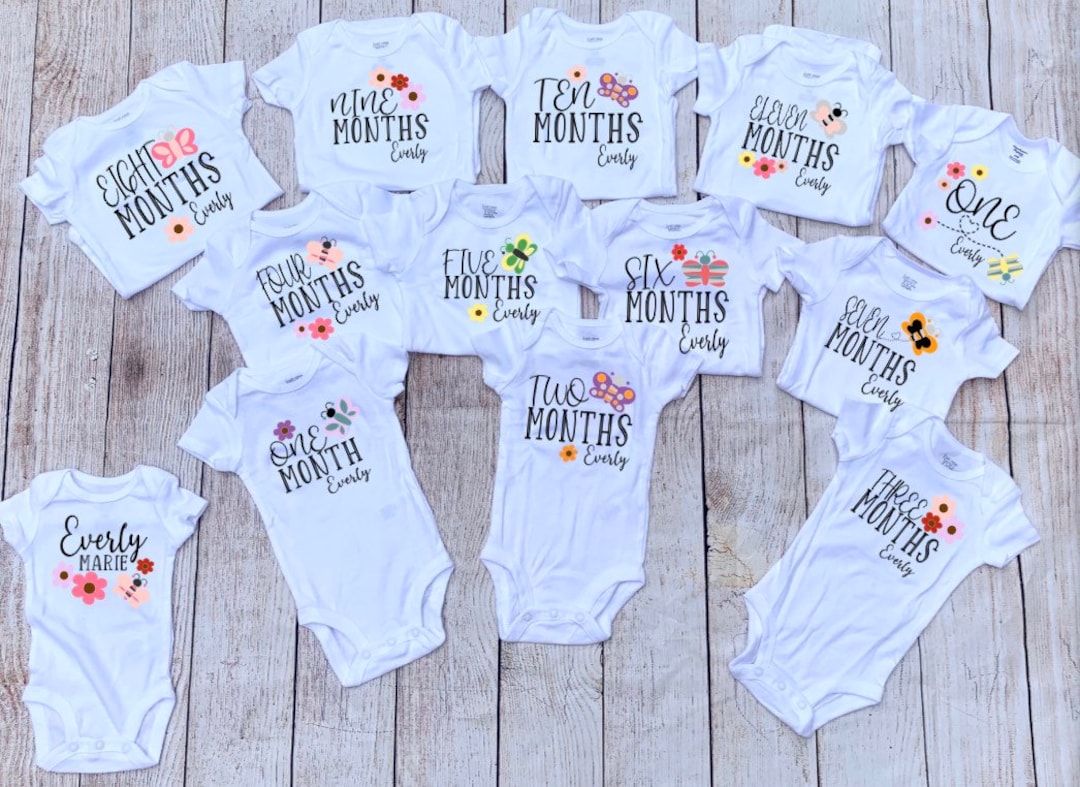 Monthly Milestone Onesies Butterflies Girl Coming Home