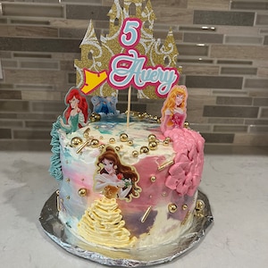 Adorno para tarta de cumpleaños de princesa