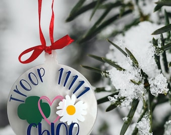 Adorno personalizado de Girl Scouts / Adorno acrílico plano personalizado / Margarita / Brownies / Juniors / Cadettes / Seniors / Ambassadors