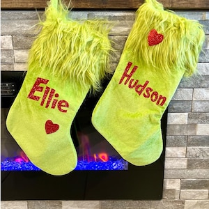 Personalized Stocking | Grinchmas | How the Grinch Stole Christmas | Grinch Stocking | Green Christmas | Green Christmas Santa