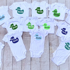 Monthly Milestone Onesies Boy - Rubber Duckies