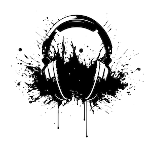 Casque DJ, logo de casque, dj disc jockey, svg casque, DJ audio, musique sonore (SVG, PNG, PDF)