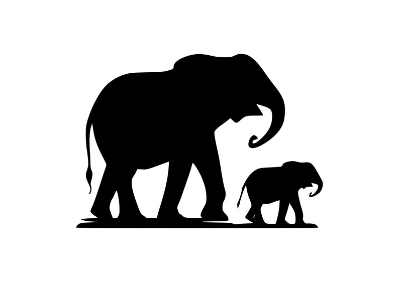 Elephant Mom and Baby Elephant SVG Bundle Nursery SVG Etsy