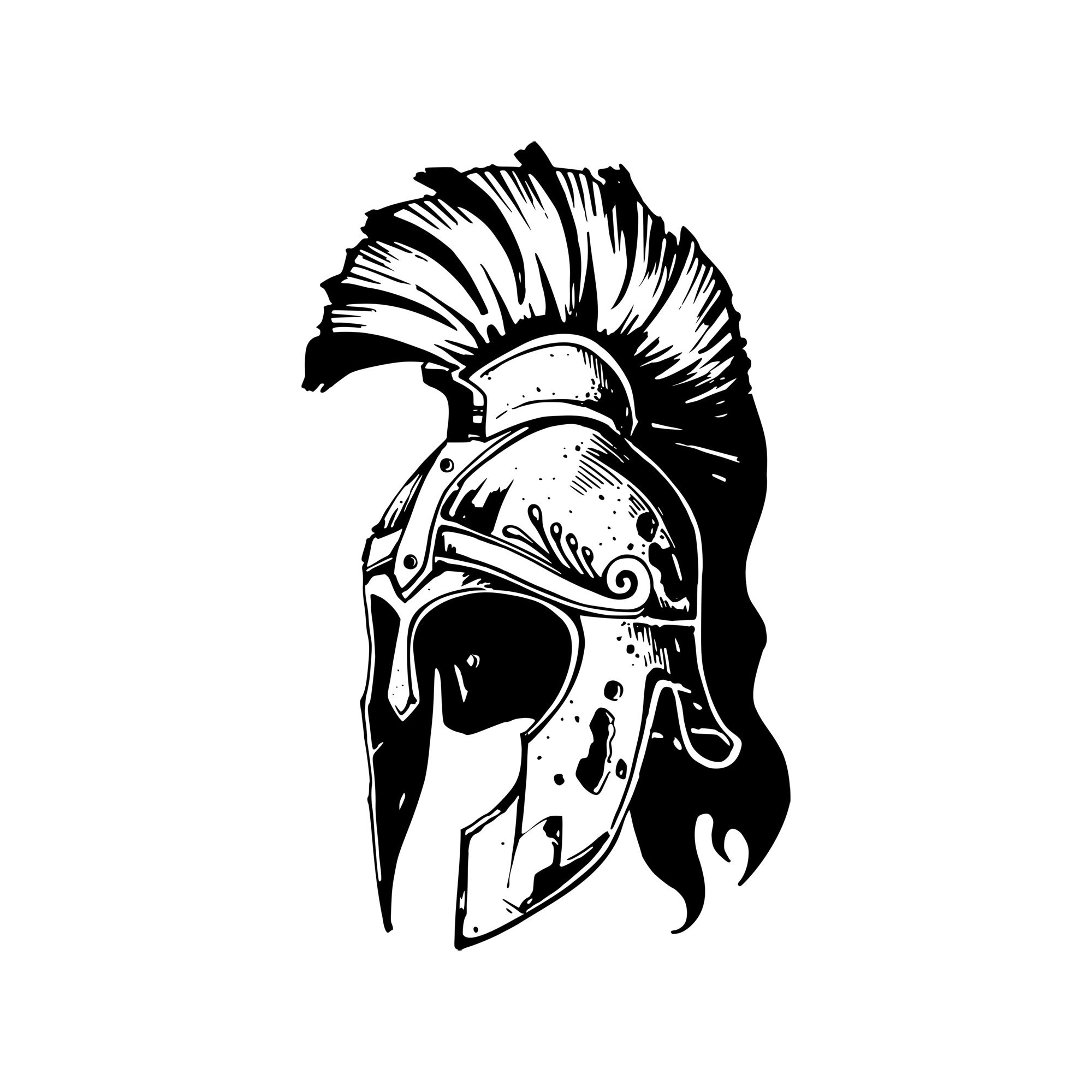 Spartan Helmet. Vector Drawing Stock Vector - Illustration of headdress,  isolated: 136609174