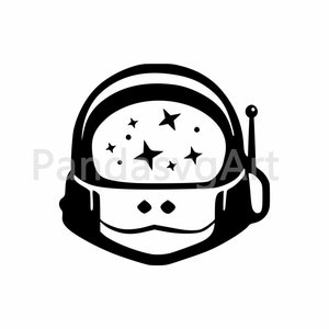 Astronaute casque svg, casque espace svg, Cricut, Silhouette coupe fichiers T-Shirt-Mug-Badge-autocollant, SVG PNG PDF