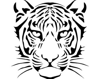 Tiger, TIGER Kopf Tattoo Vektor geschnitten Cricut  Vinyl Aufkleber T-shirt  ( svg, png, pdf )