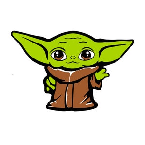 Peut inclure: Une illustration de dessin animé d'un personnage extraterrestre vert avec de grands yeux et une robe brune. Le personnage sourit et a les bras tendus.