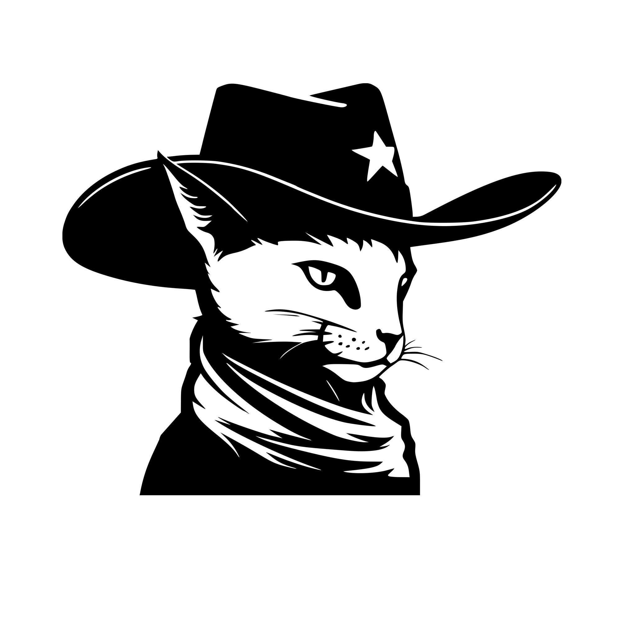 Cat Cowboy Svg, Meow, Cowboy Hut, Cowboy Hat, Country Western