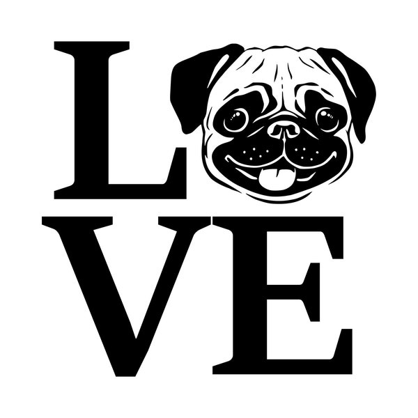 Pug dog, Mops Hunde, Love pug dog, Mops Clipart, Peeking Dog svg (SVG, PNG, PDF)