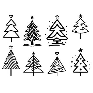 Weihnachtsbaum, Tannenbaum, Tannenbaum, handgezeichneter Tannenbaum, svg, line Art (SVG, PNG, PDF)
