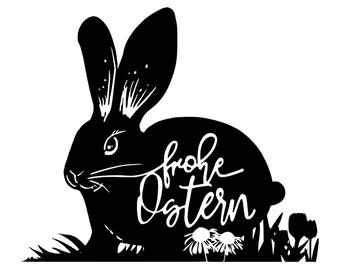 Frühlingshase,  Flower, Osterhase, Ostern, Digital Cut Datei ( SVG, PNG, PDF )
