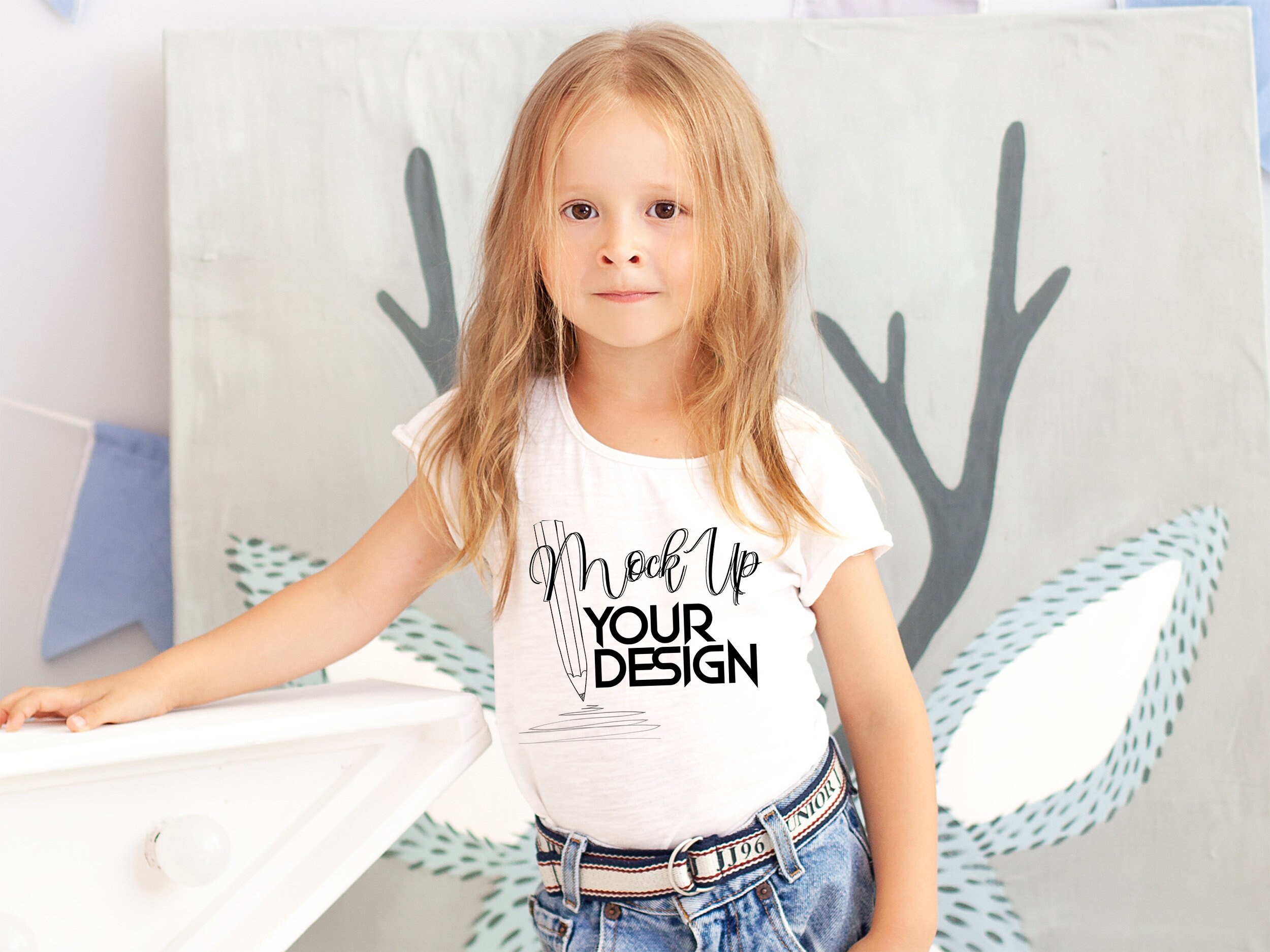 girl t shirt mockup