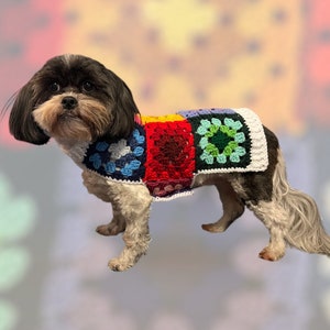 Granny Square Rainbow Pride Dog Sweater