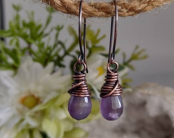 Amethyst Earrings, February Birthstone, February Gift, Amethyst, Birthstone Earrings, Birthstone Jewellery, Gemstone Earrings, Faceted Stone