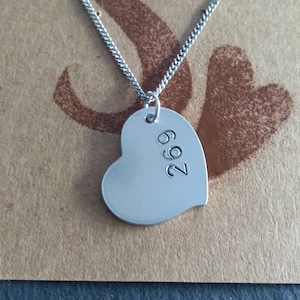 269 ~ Hand Stamped Heart Shaped Pendant Necklace ~ 269 Life