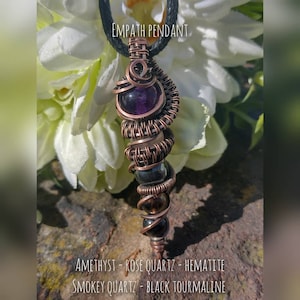 Empath Pendant, Protection Pendent, Copper Pendant, Mens Pendant, Unisex Pendant, Wire Wrapped Pendant, Empath, Empath Jewellery, Empaths