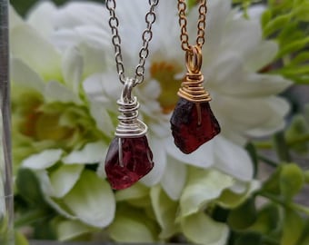 Raw Garnet Pendant, Garnet Jewellery, Garnet, Raw Garnet, January Birthstone, Birthstone Pendant, Garnet Necklace, Raw Gemstones, Birthstone