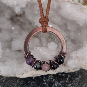 Empath Protection Pendant, Protection Gemstone Pendant, Protection Pendant, Copper Pendant, Mens Pendant, Unisex Pendant, Wire Wrap